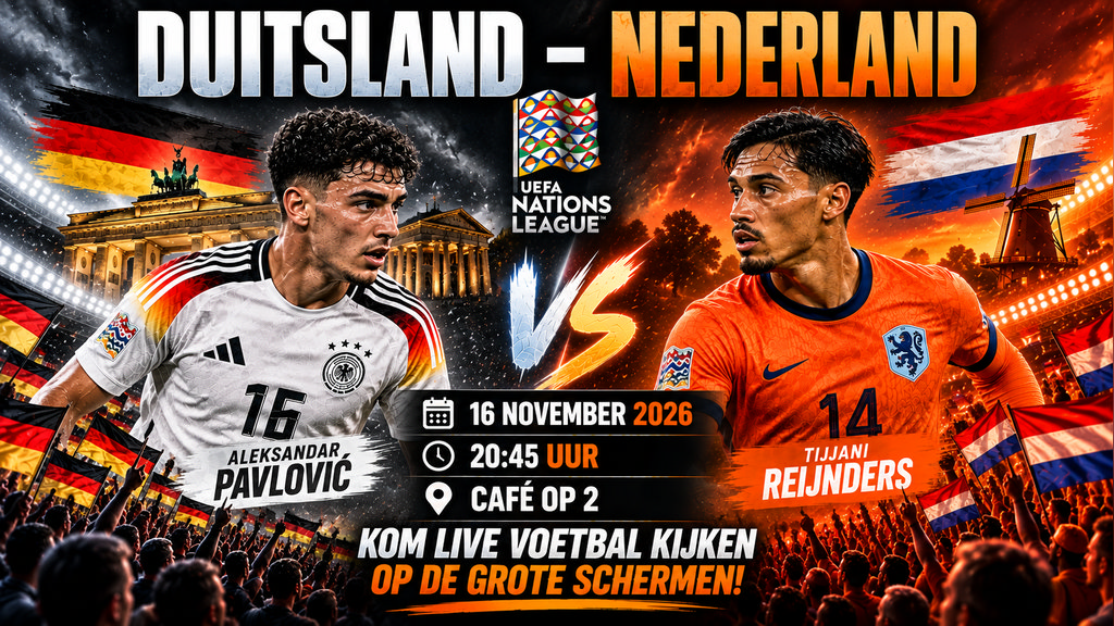 Voetbal kijken bij Cafe op 2
