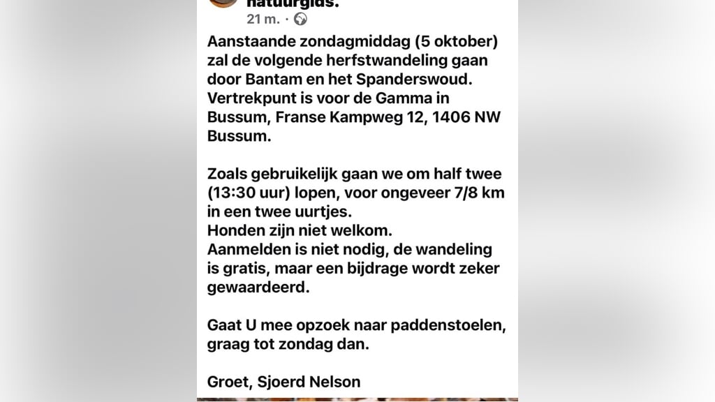 Herfstwandeling met gids