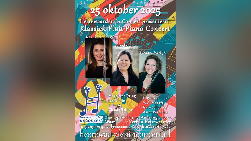 Dwarsfluit-piano concert in Heerewaarden met klassieke en jazzy tintjes
