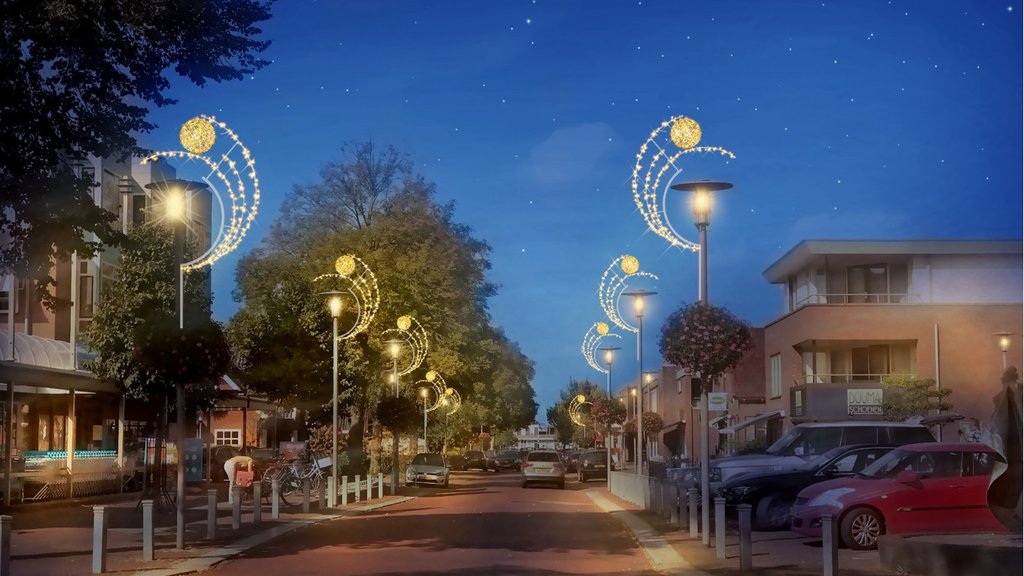 impressie van de nieuwe sfeerverlichting.