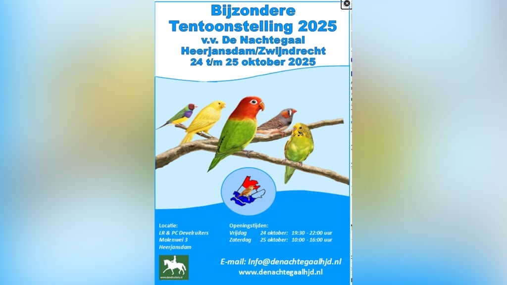 Tentoonstelling bij vogelvereniging De Nachtegaal