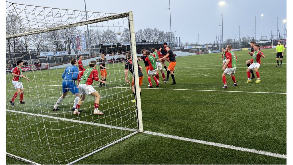 moment uit de wedstrijd. Eigen foto S.V. Nieuwleusen.