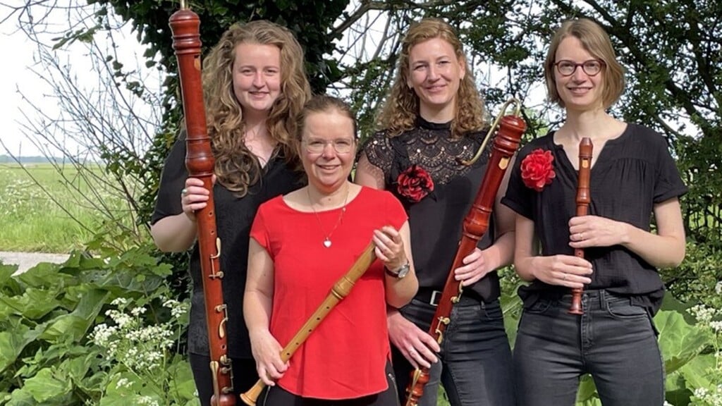 Blokfluitensemble It Kwartet in Podium Houtstad