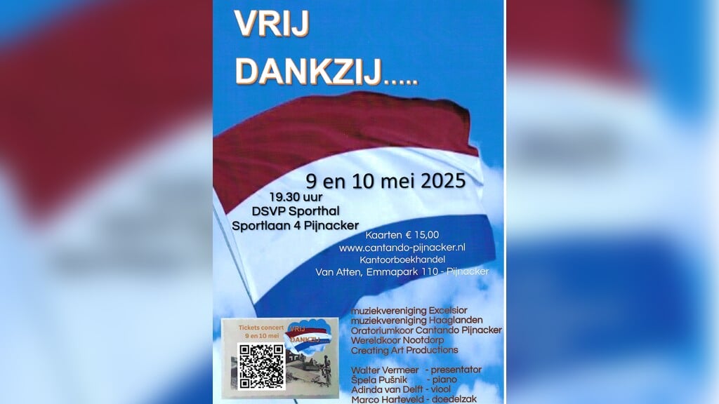 Vrij Dankzij een concert met medewerking van 5 verenigingen