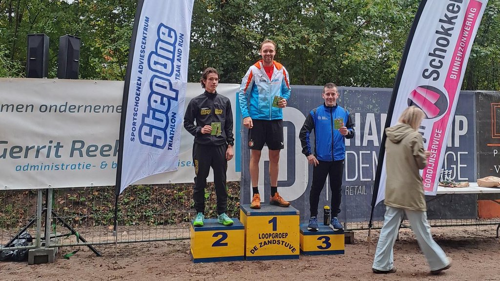 Jordy Pasman op podium bij de Halve van Vroomshoop.