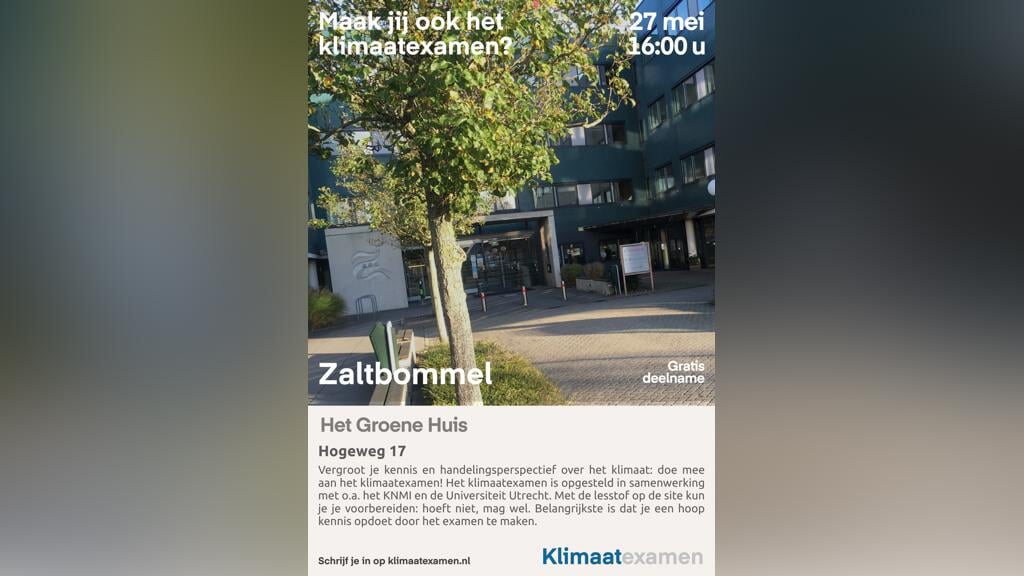 Doe mee aan het landelijk KlimaatExamen in Zaltbommel