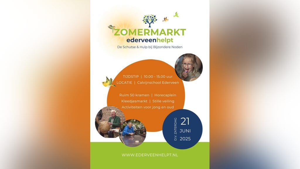 2e editie Zomermarkt Ederveen Helpt op 21 juni 2025, na succesvolle 1e Zomermarkt in 2024