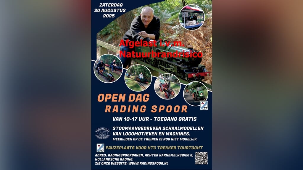 Open Dag Stoomgroep Rading Spoor afgelast !