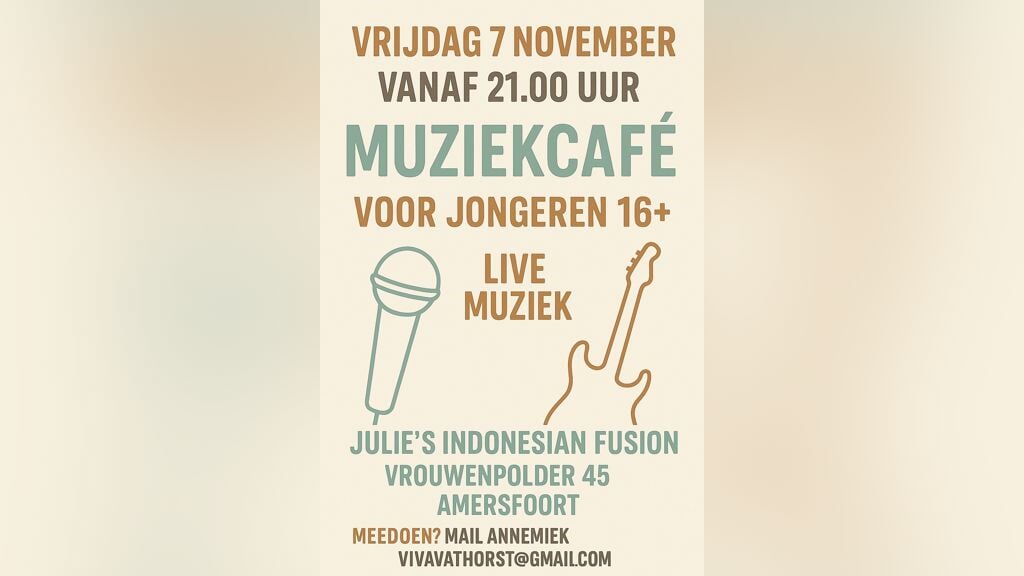 Muziekcafé voor jongeren 16+