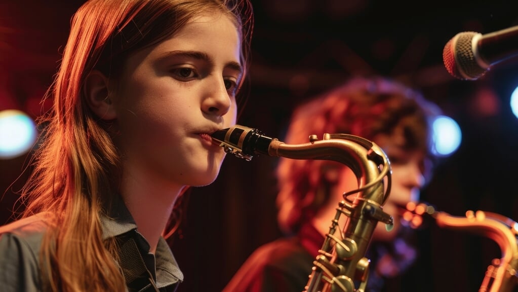 Leerlingen harp, klarinet en saxofoon treden op in De Meerpaal