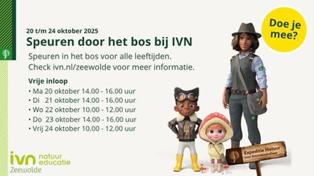 Speuren door het bos in de herfstvakantie met IVN en SBB