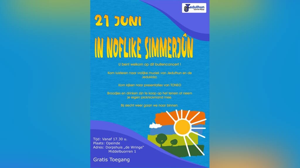 Noflike Simmerjûn, picknickconcert muziekvereniging Jeduthun