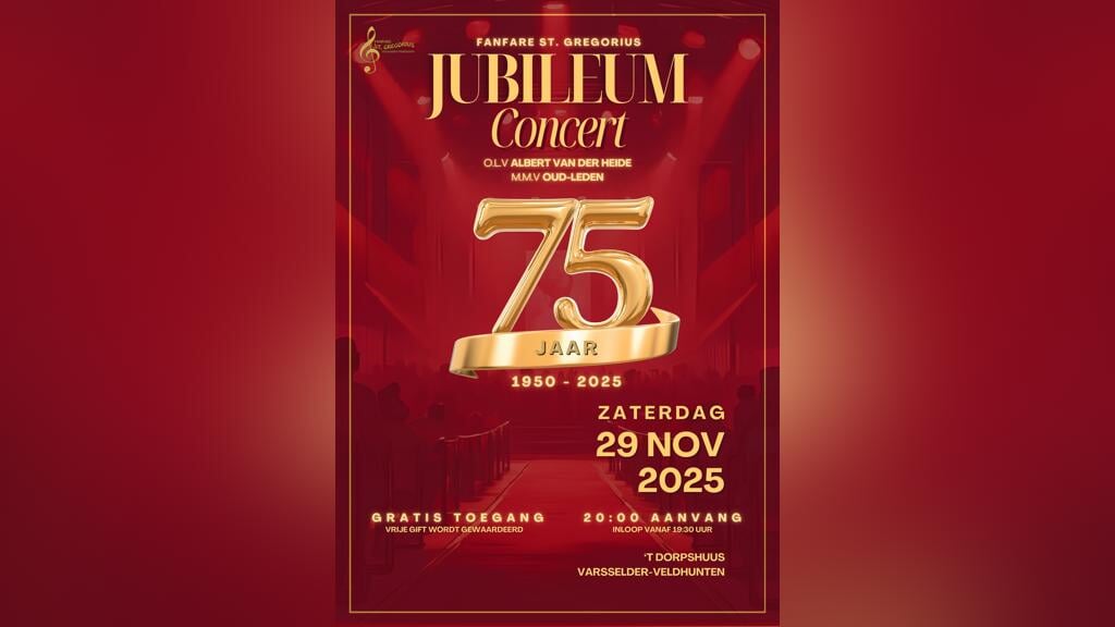 Fanfare Varsselder viert 75 jaar met een speciaal Jubileumconcert.