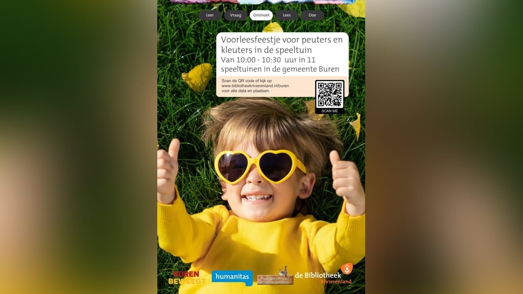 Voorleespret in de speeltuin