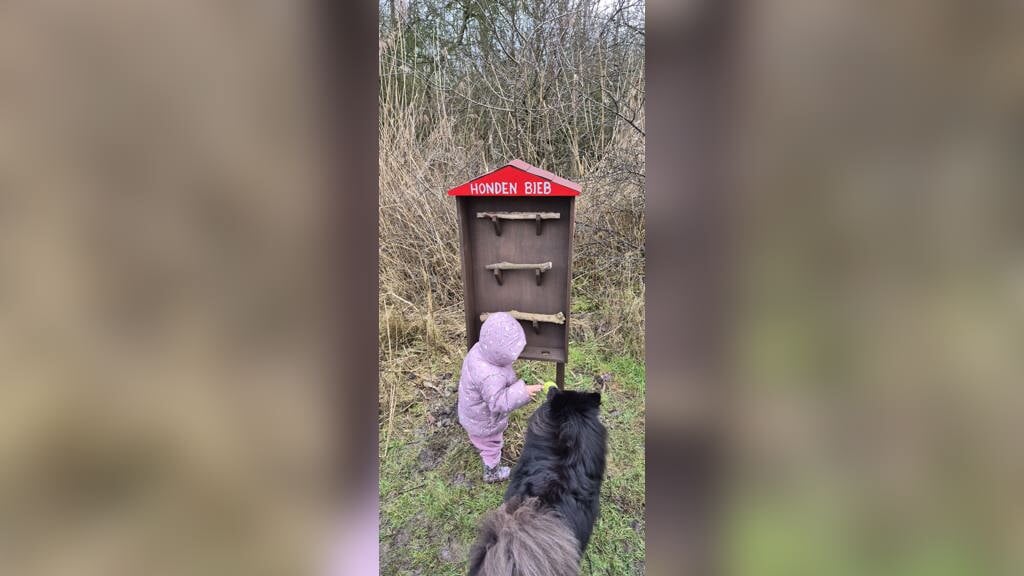 De hondenbieb in het Vliegerpark werd dit weekend meteen in gebruik genomen. (Foto: aangeleverd)