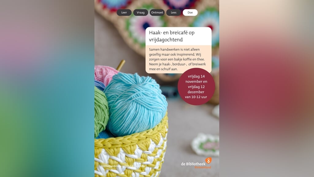 Haak en breicafé in Lienden