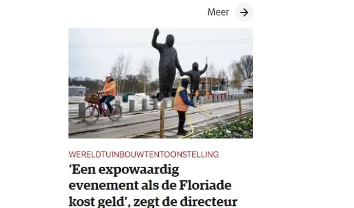 Het NRC schenkt aandacht aan de Floriade (Foto: website NRC)
