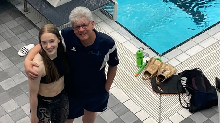 Britt Colijn met haar coach Frits Brama. (Foto: aangeleverd)