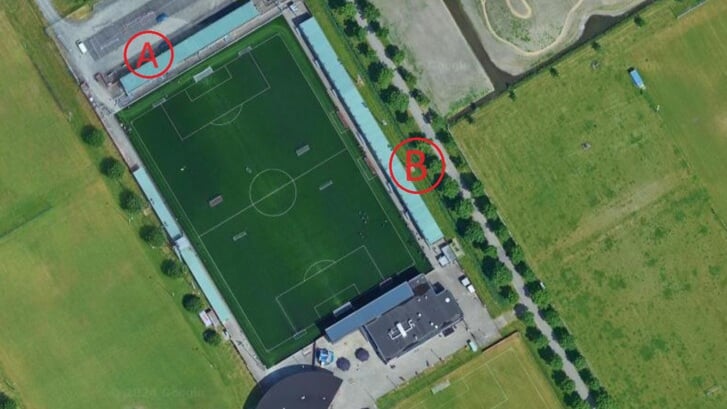 De korte zijde (A) wordt snel gerealiseerd (Foto: Google)
