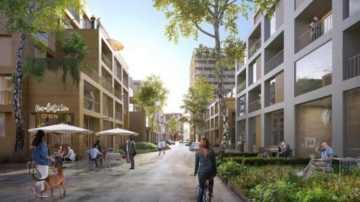 Sfeerimpressie van de Hoogschoutweg, de nieuwe naam voor
de rondgaande weg van Randstad 21 (Foto: aangeleverd)