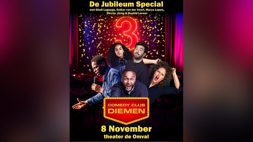 Jubileumshow Comedy Club met topcomedians