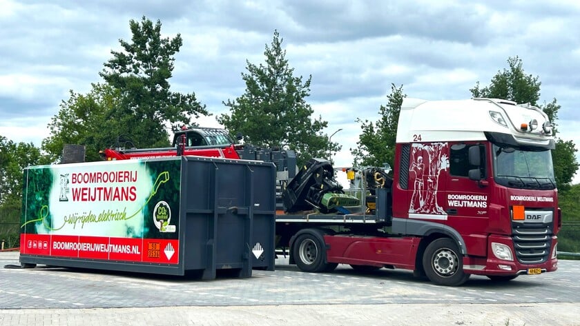 Boomrooierij werkt steeds vaker emissievrij, Boomrooierij Weijtmans laadt zijn toekomst op met de zo