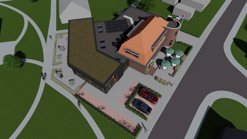 Zo moet het nieuwe dorpshuis in Loppersum er uiteindelijk uit gaan zien.
