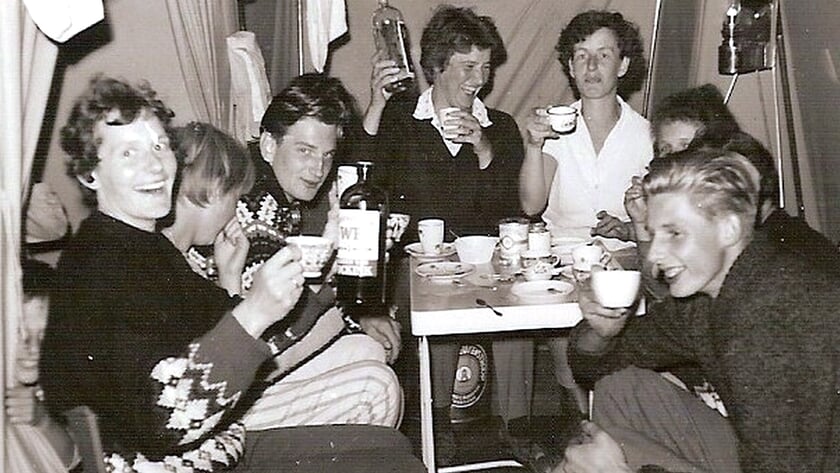 Een vrolijk vakantiekiekje uit de jaren 70, ook te zien op de expositie.
