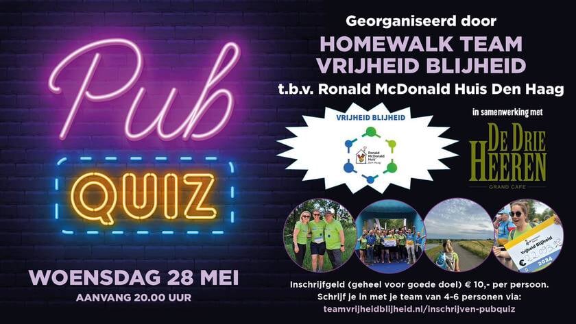 Pubquiz voor het goede doel in De Drie Heeren