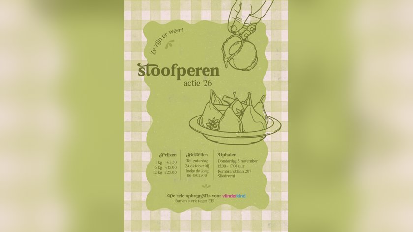 Stoofperenactie voor Vlinderkind in Sliedrecht