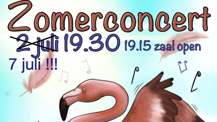 Zomerconcert Muziekschool van woensdag 2 juli verplaatst naar 7 juli