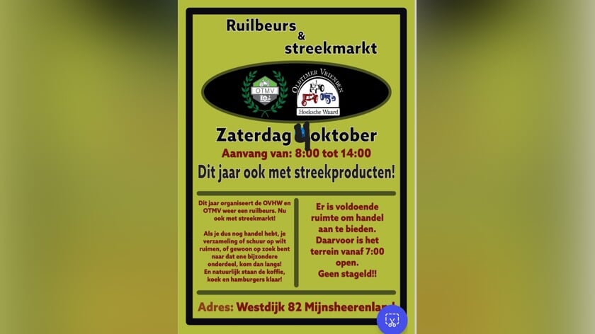Ruilbeurs oude tractor onderdelen met streekproducten