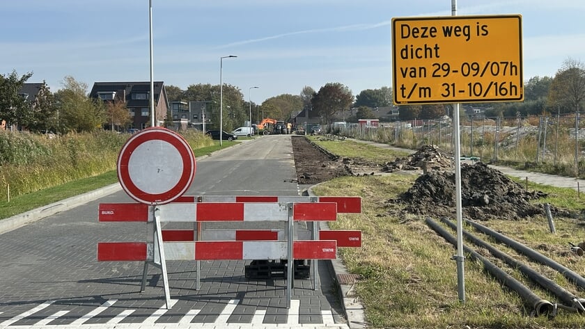 Sportlaan Hellevoetsluis afgesloten voor verkeer