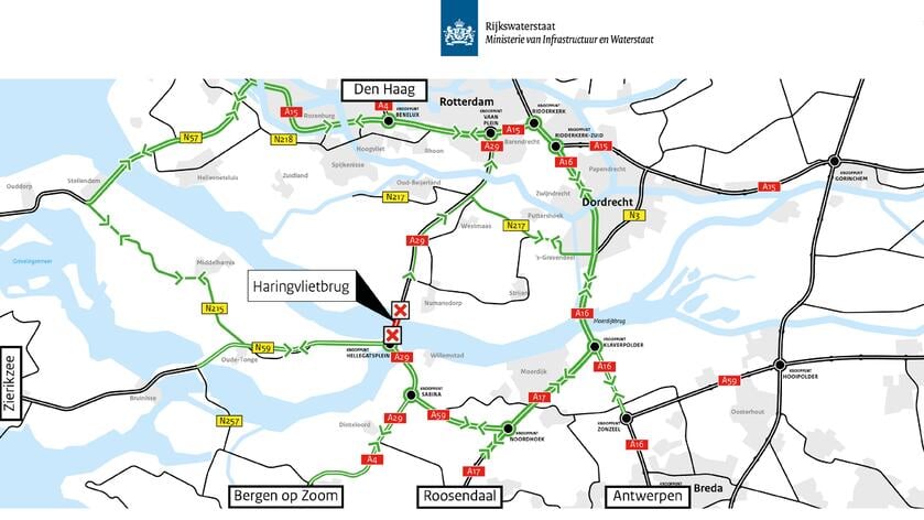 Nachtafsluitingen Haringvlietbrug