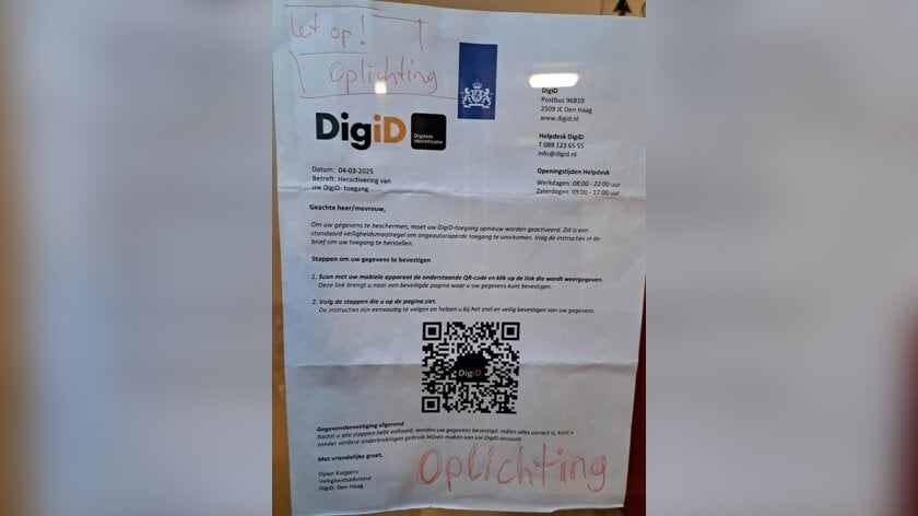 Politie waarschuwt voor oplichters: nepbrieven over DigiD in omloop