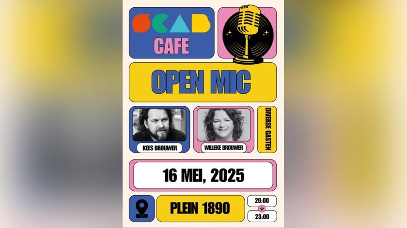 SCAB-Café op vrijdag 16 mei: speciale gasten deze editie zijn broer en zus Kees en Willeke Brouwer