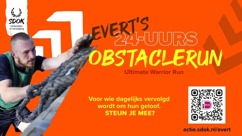 Evert van Dijk wil bij Ultimate Warrior Obstacle Run 126 kilometer afleggen in 24 uur én geld ophale