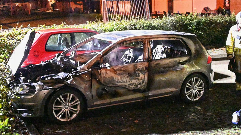 Autobrand in Leerdam.