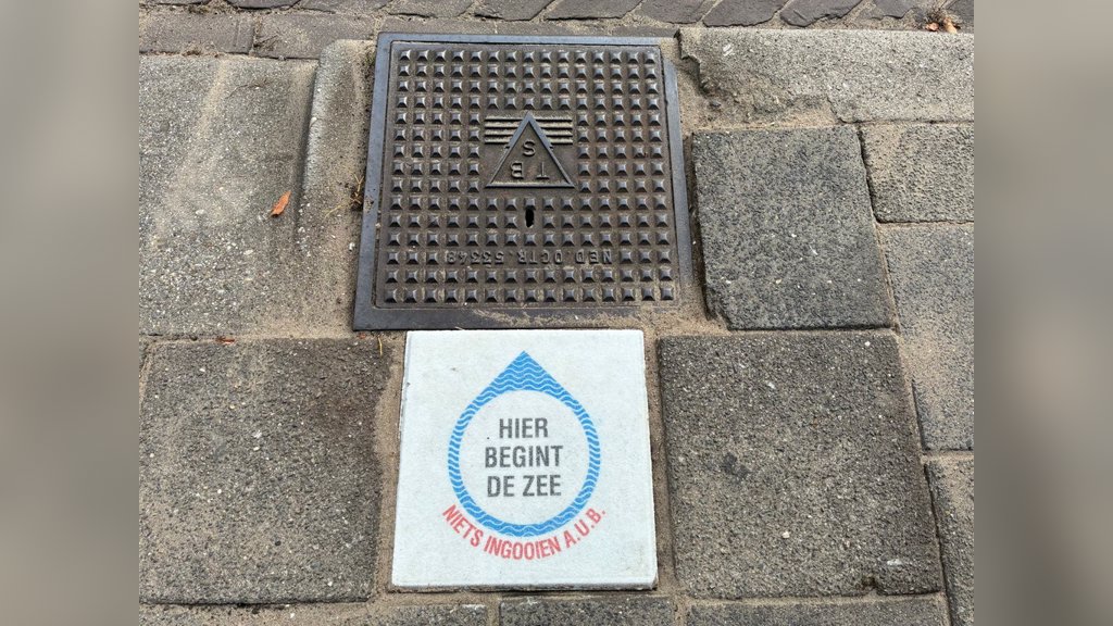 De onthulde tegel in volle glorie.