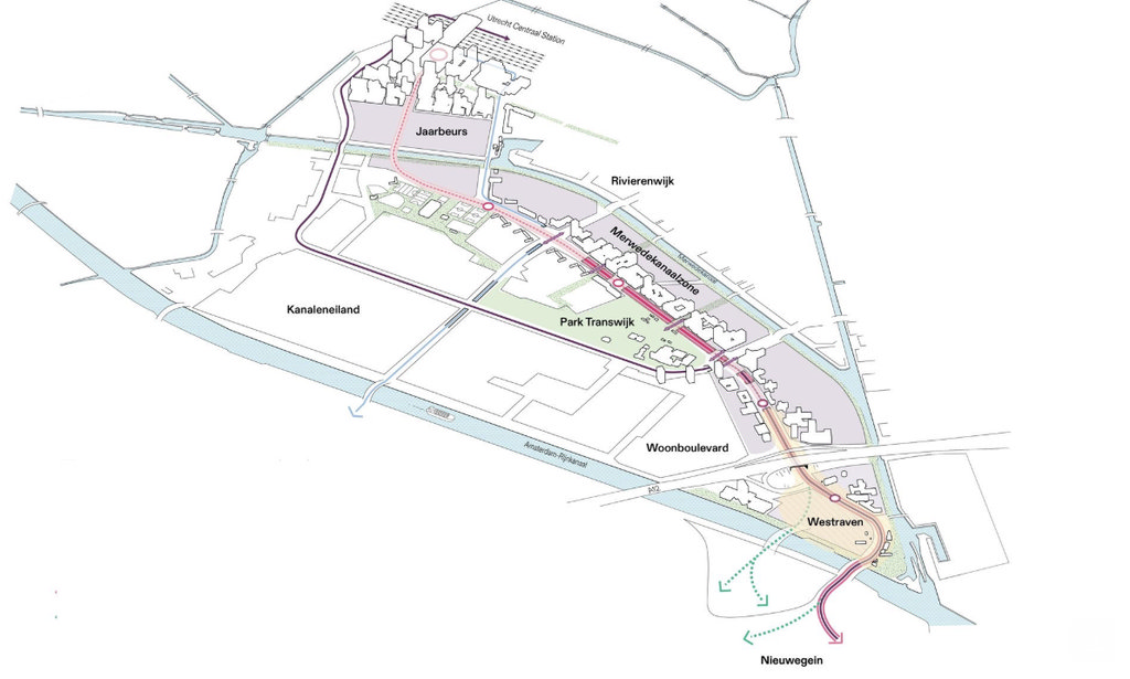 Route toekomstige Merwedelijn