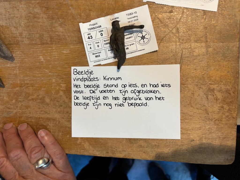 Het kleine beeldje wat waarschijnlijk ergens opstond of iets vasthield