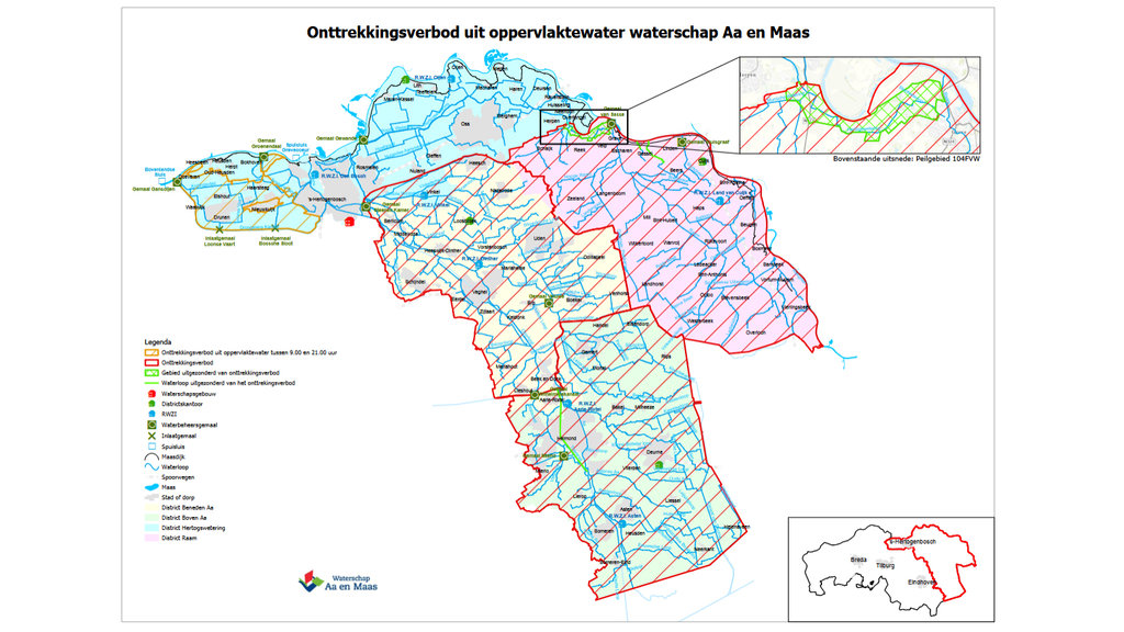 Uitbreiding van het onttrekkingsverbod binnen het werkgebied van waterschap Aa en Maas.