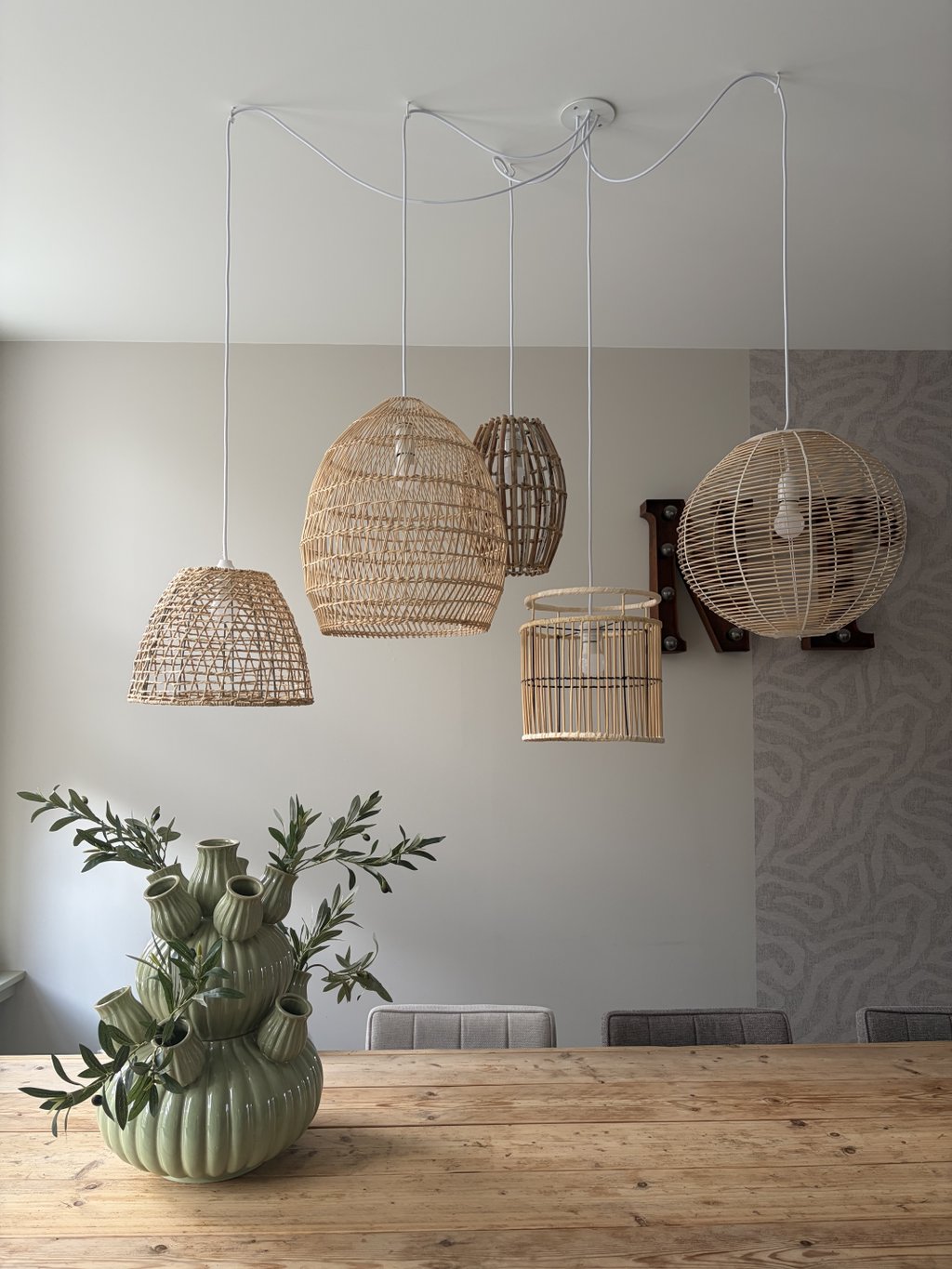 Nikki's DIY hanglamp in haar eigen woning.
