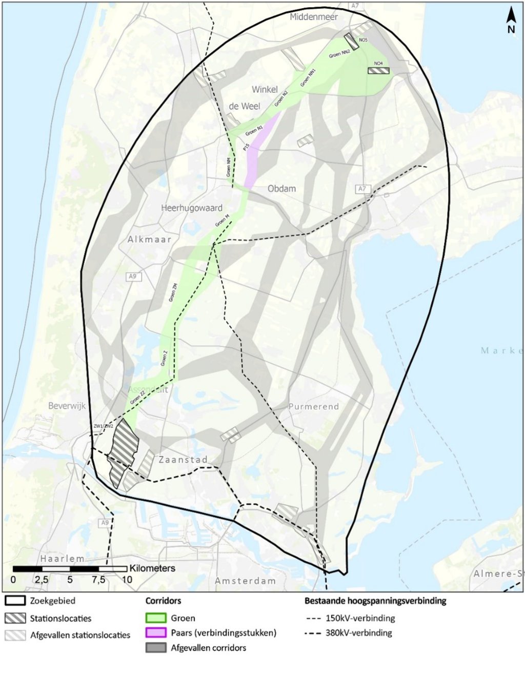 Groene route.