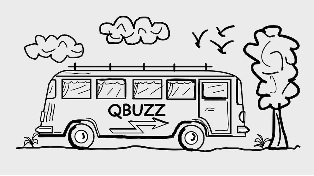 Qbuzz cartoon. Plannen uitbreiding openbaar vervoer Fryslân 2024