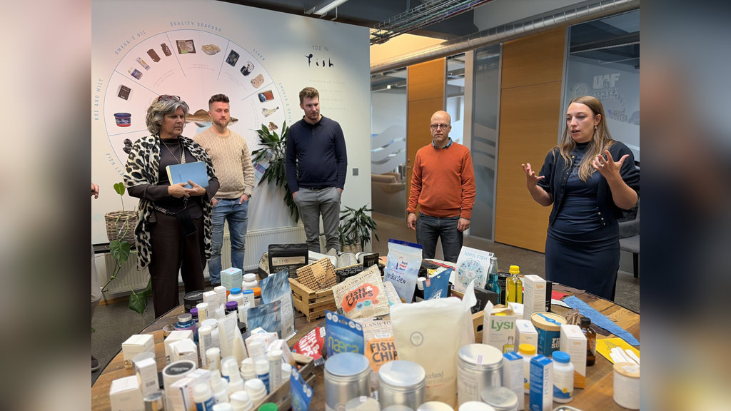 Bezoek aan het Iceland Ocean Cluster House, waar meer dan zestig bijproducten van visreststromen worden getoond.