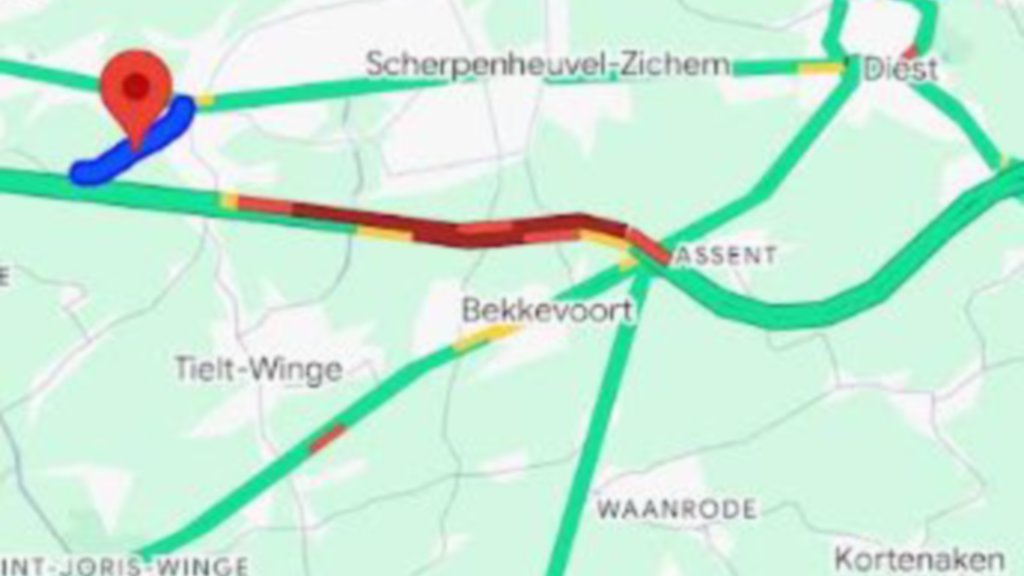 Schets: De verkeerssituatie deze ochtend.