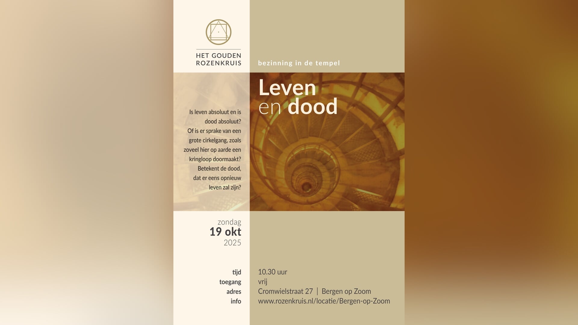 Bezinning in de tempel over leven en dood