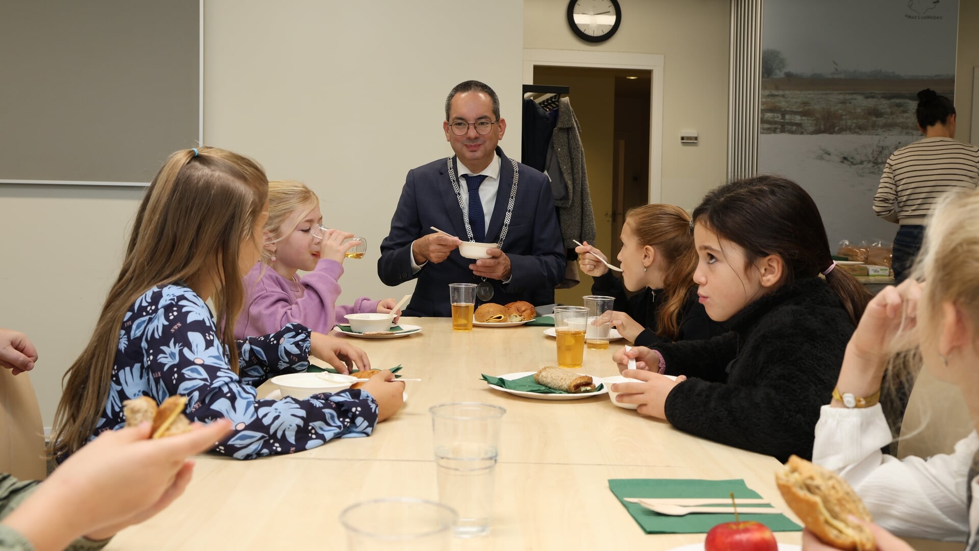 Gezond ontbijt met burgemeester