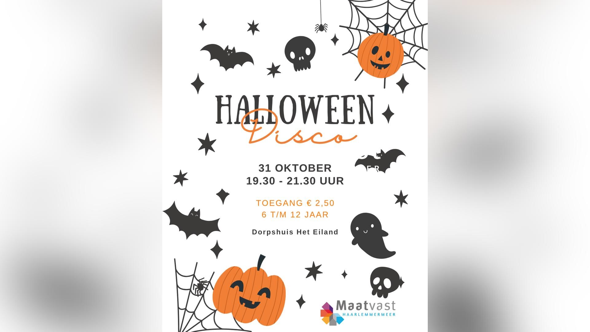 Vrijdag 31 oktober: Halloween disco in dorpshuis Het Eiland in Beinsdorp